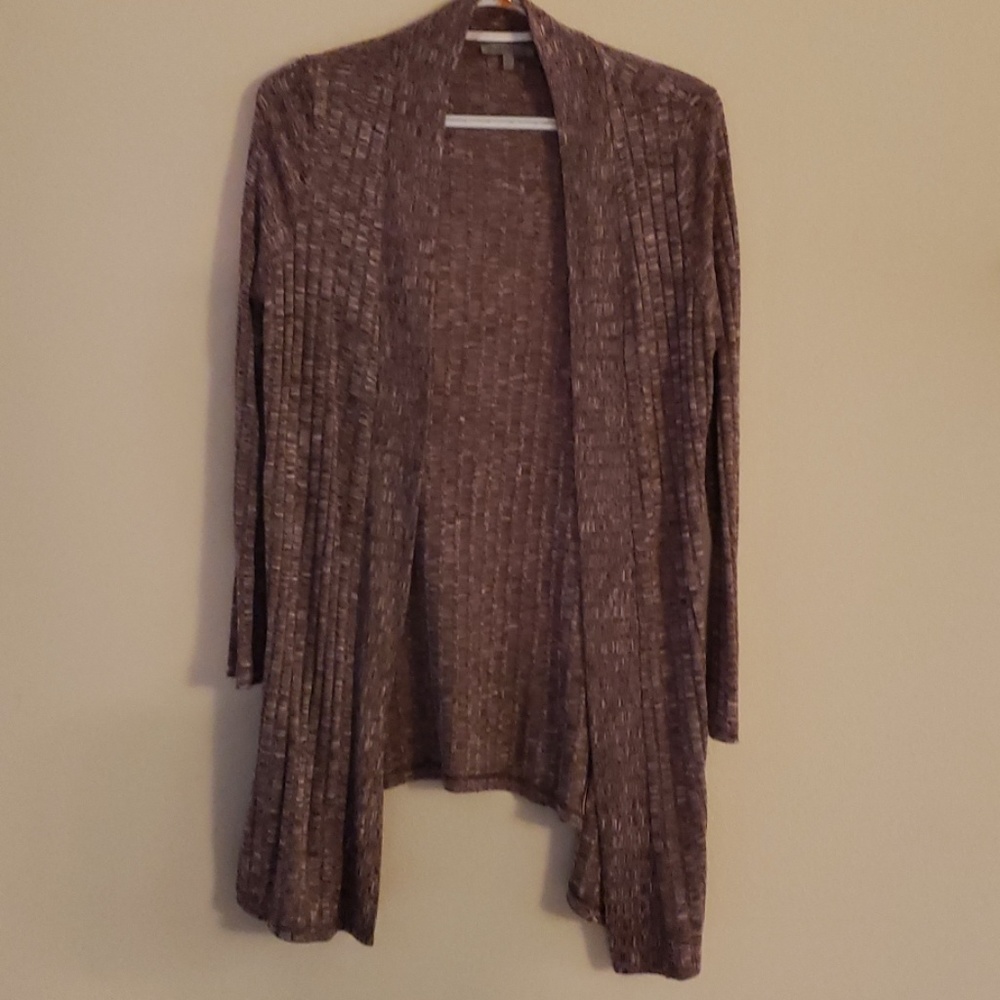 Charlotte Russe maroon & white cardigan large EUC